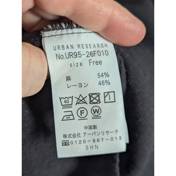 URBAN RESEARCH Lagenlook Minimalist A-Line Linen Maxi Dress Pockets Free Size - Picture 6 of 7